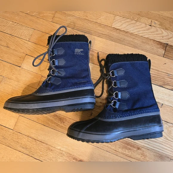 Sorel 1964 PAC Nylon Waterproof Snow Boots in Navy, Black | Mens Size 10 - Picture 2 of 16